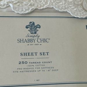 New Simply Shabby Chic White Twin Sheet Set